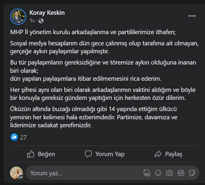 Koray Keskin istifa etmemiş! - Resim : 1