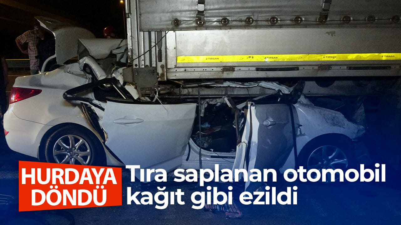 Kuzey Marmara Otoyolu’nda feci kaza! Kağıt gibi ezilen otomobilde can verdi