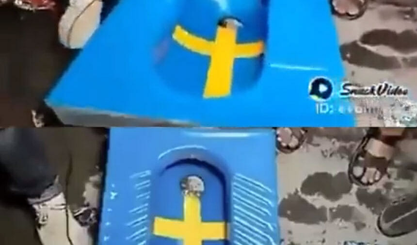 ​​Pakistanlılar, tuvaletleri İsveç bayrağına boyadı