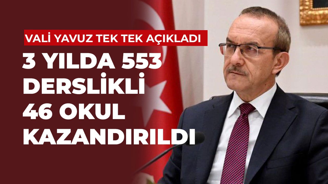 Vali Yavuz: 3 yılda 553 derslikli 46 okul kazandırıldı!