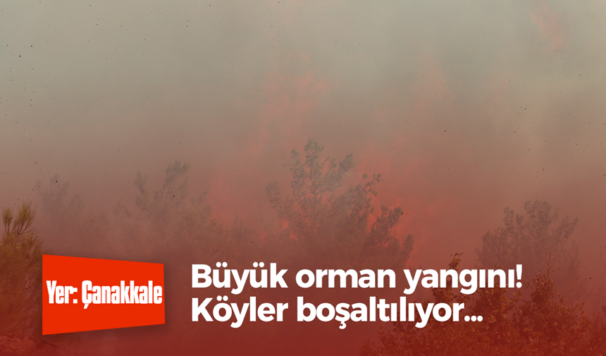 Çanakkale’de korkutan yangın! Köyler boşaltılıyor…