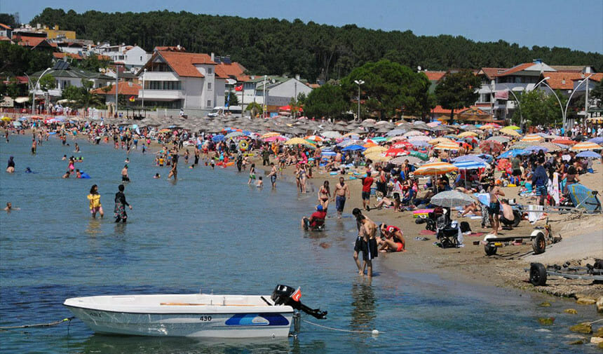 Kandıra'da Kocaeli'nin kavurucu sıcaklarına