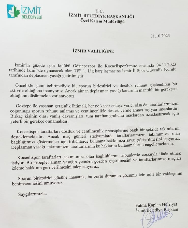 Başkan Hürriyet’ten deplasman yasağı ile ilgili resmi girişim geldi - Resim : 1