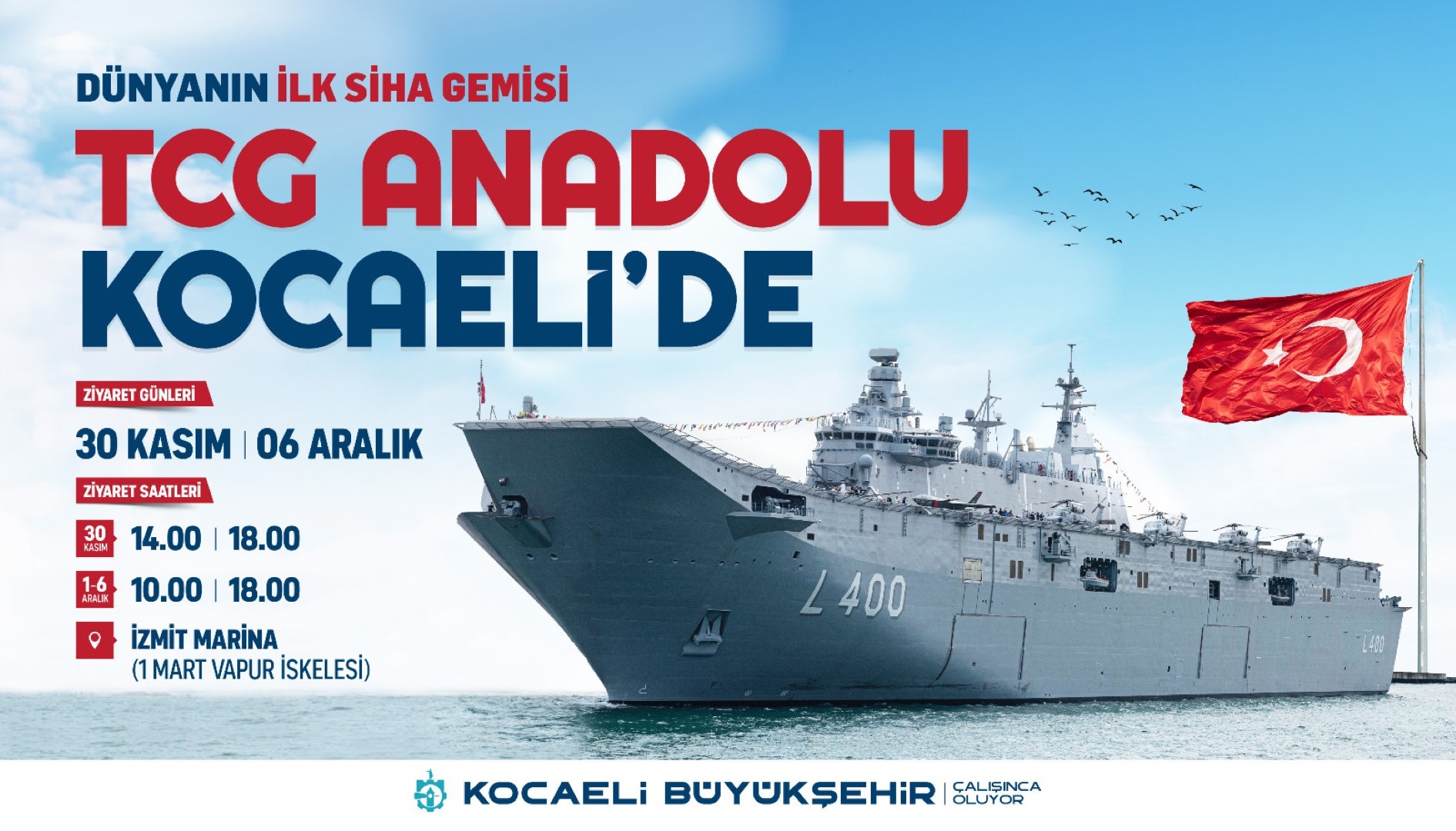 TCG Anadolu İzmit Körfezi’ne demirleyecek