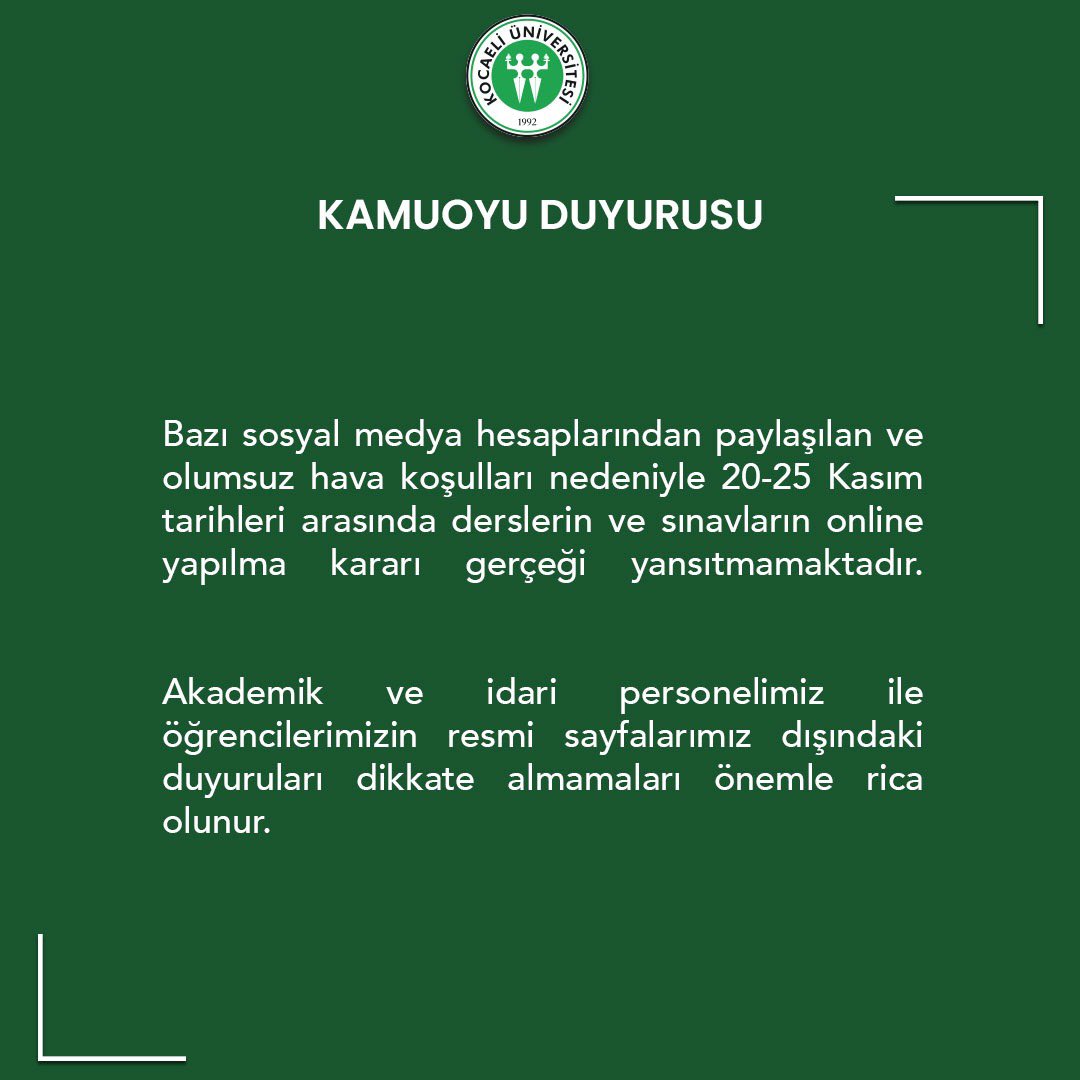 Kocaeli Üniversitesi'nden açıklama - Resim : 1