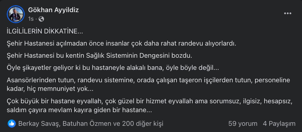 Kocaeli Şehir Hastanesi'nden öyle şikayetler geliyor ki! Bu kez AK Partili isim eleştirdi… - Resim : 1