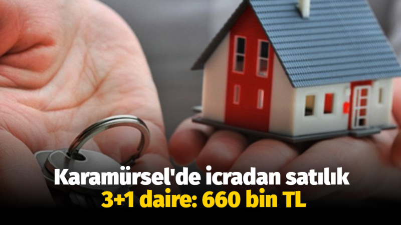 Karamürsel’de icradan satılık 3+1 daire: 660 bin TL