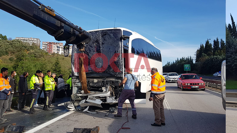 Yolcu otobüsü tırla çarpıştı:13 yaralı - Resim : 2