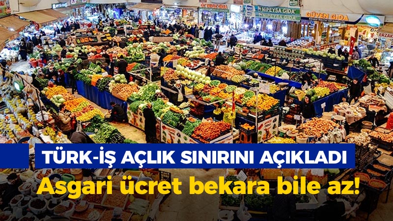 TÜRK – İŞ açlık sınırını açıkladı: Asgari ücret bekara bile az!