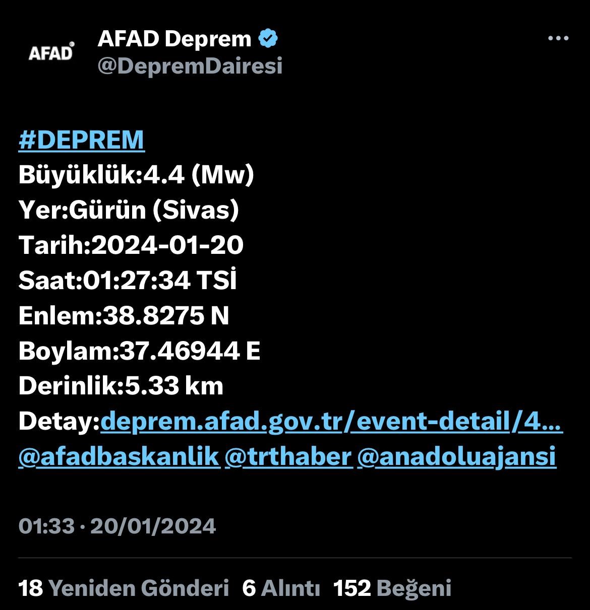 Sivas'ta deprem! - Resim : 1