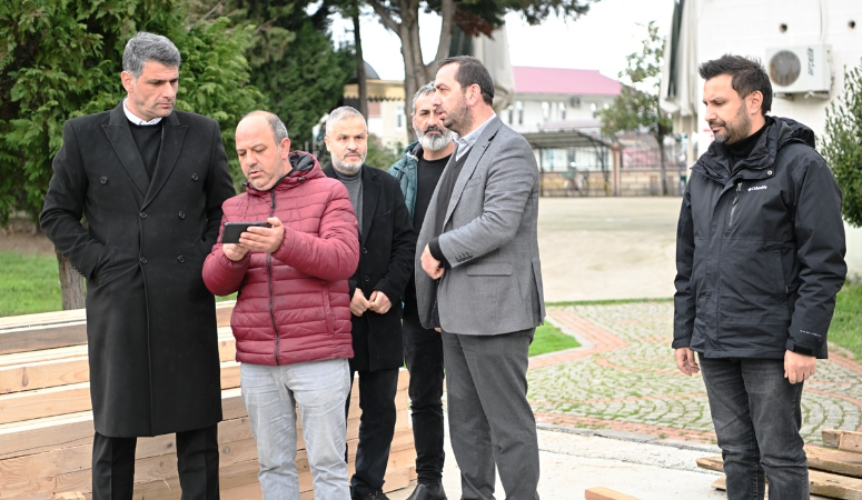 Başkan Kocaman, Köseköy meydanındaki çalışmaları inceledi