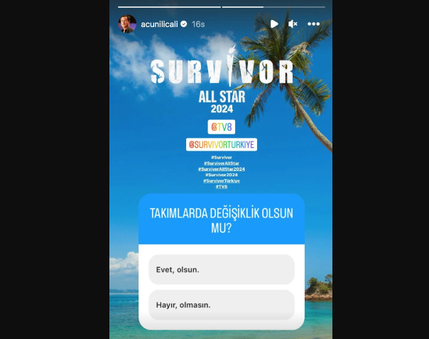 Acun Ilıcalı’dan kafaları karıştıran Survivor paylaşımı! İzleyicilere danıştı… Takımlar değişecek mi? - Resim : 1