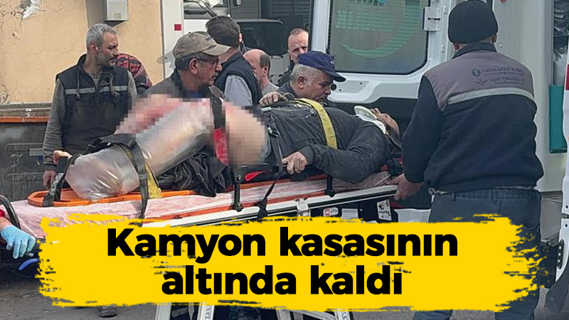 Kamyon kasasının altında kaldı