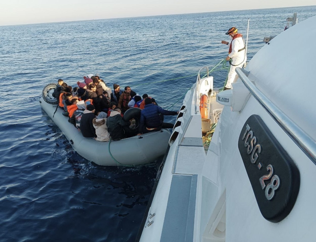 46 göçmen sahil güvenlik tarafından yakalandı