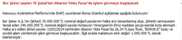 Bor Şeker Halka Arz SONUÇLARI GELDİ: Bor Şeker Kaç Lot Verdi Kişi Başı? BORSK Halka Arz Ne Zaman İşlem Görecek? - Resim : 1