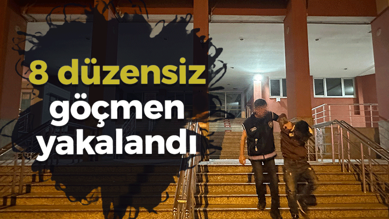 8 düzensiz göçmen yakalandı 