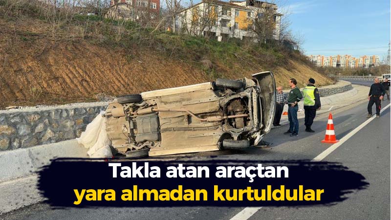 İzmit'te kontrolden çıkan otomobil