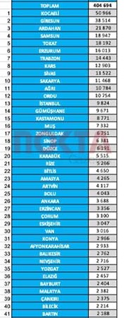 Yerel seçimler öncesi bu listeler çok konuşulur: Kocaeli’nin ilçe ilçe hemşeri nüfus haritası! - Resim : 12