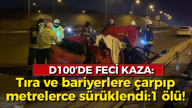 Kocaeli haber – TIR’a ve bariyere çarpan araç 250 metre sürüklendi: 1 ölü, 3 yaralı var!