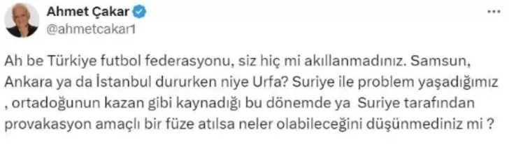 Yazdı, sildi ama tepkileri engelleyemedi: ‘Ahmet Çakar özür dilesin’ - Resim : 1