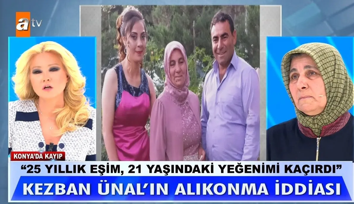 Müge Anlı Kezban Ünal CANLI YAYIN BÜYÜK YÜZLEŞME: 50 Yaşındaki Eniştesiyle Kaçan Kezban "Platonik Seviyordum" Deyince Hala Şaştı Kaldı - Resim : 1