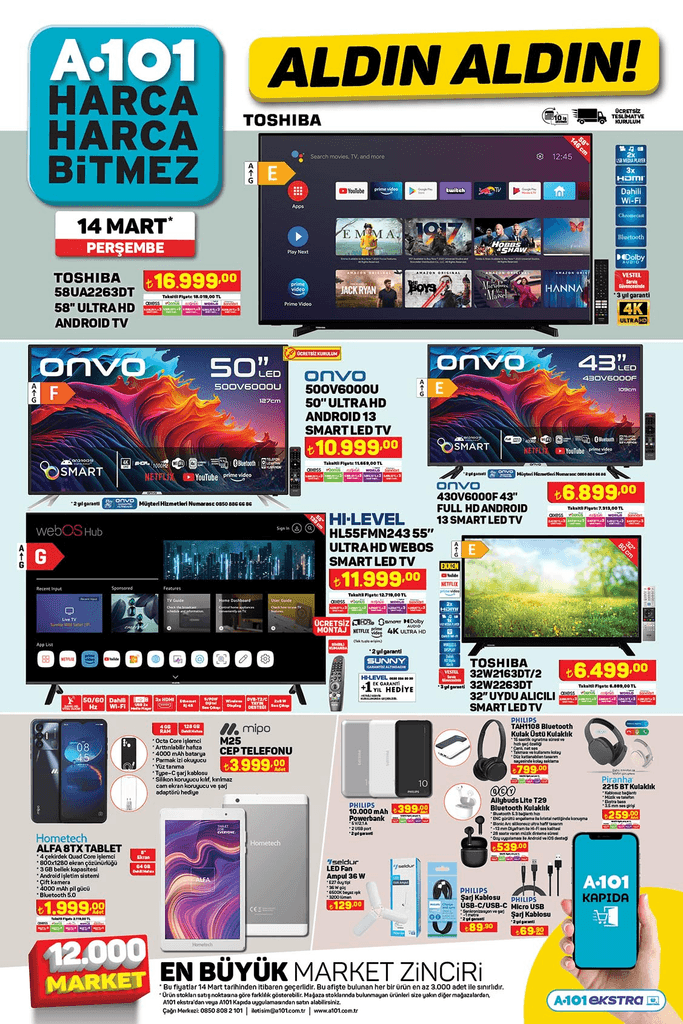 A101 14 MART 2024 KATALOĞU: A101 Katalog Bu Hafta Perşembe Buzdolabı 16.999 TL, Çamaşır Makinesi 10,999 TL Son Fiyat! A101 Singer Dikiş Makinesi Sayılı Stok - Resim : 2