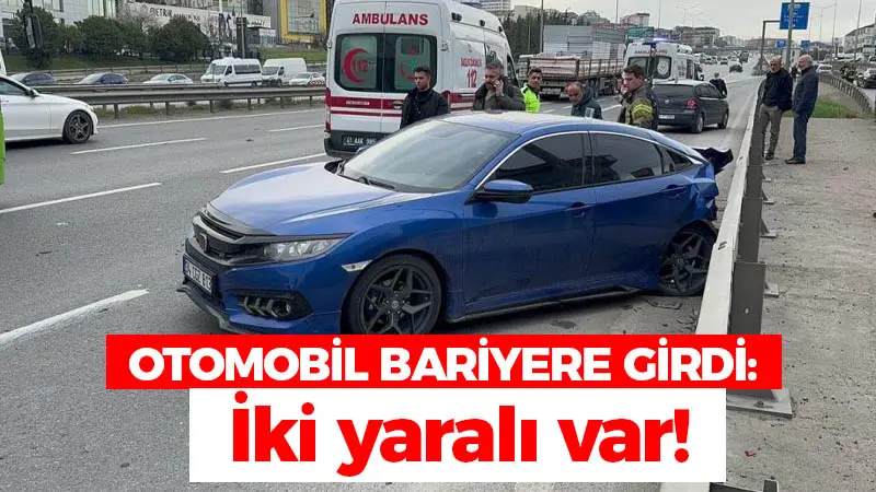 Kocaeli haber – Otomobil bariyere girdi: İki yaralı var!