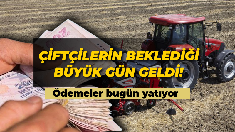 Çiftçilere müjde: Ödemeler bugün yatıyor!