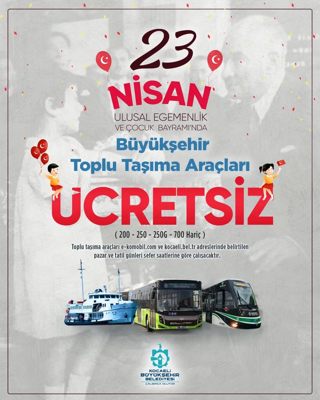 23 Nisan'da ulaşım ücretsiz! - Resim : 1