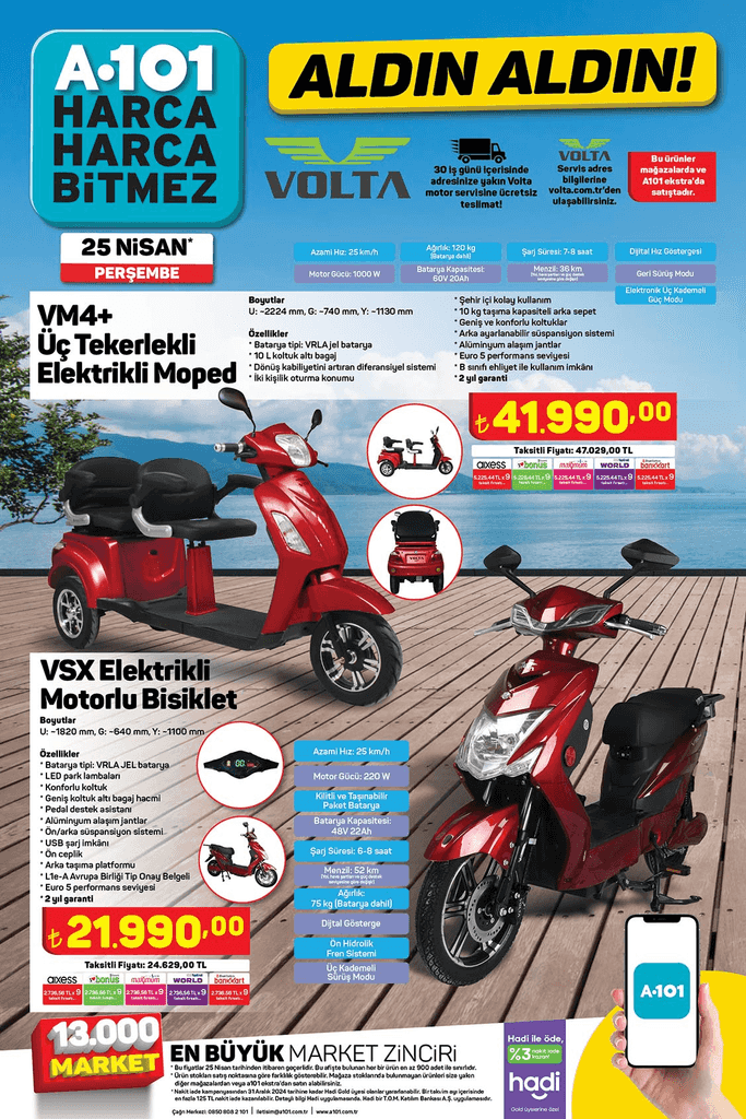 A101 25 NİSAN KATALOĞU 2024 ÇIKTI: A101 Tiny House 399.900 TL Fiyatla Satışta! 25 Nisan A101'de Bu Hafta Perşembe Elektrikli Moped 41,990 TL Kaçmaz Fiyat - Resim : 2