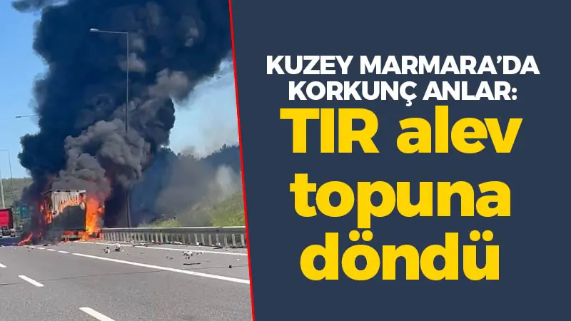 Kuzey Marmara’da korkunç dakikalar: TIR alev topuna döndü