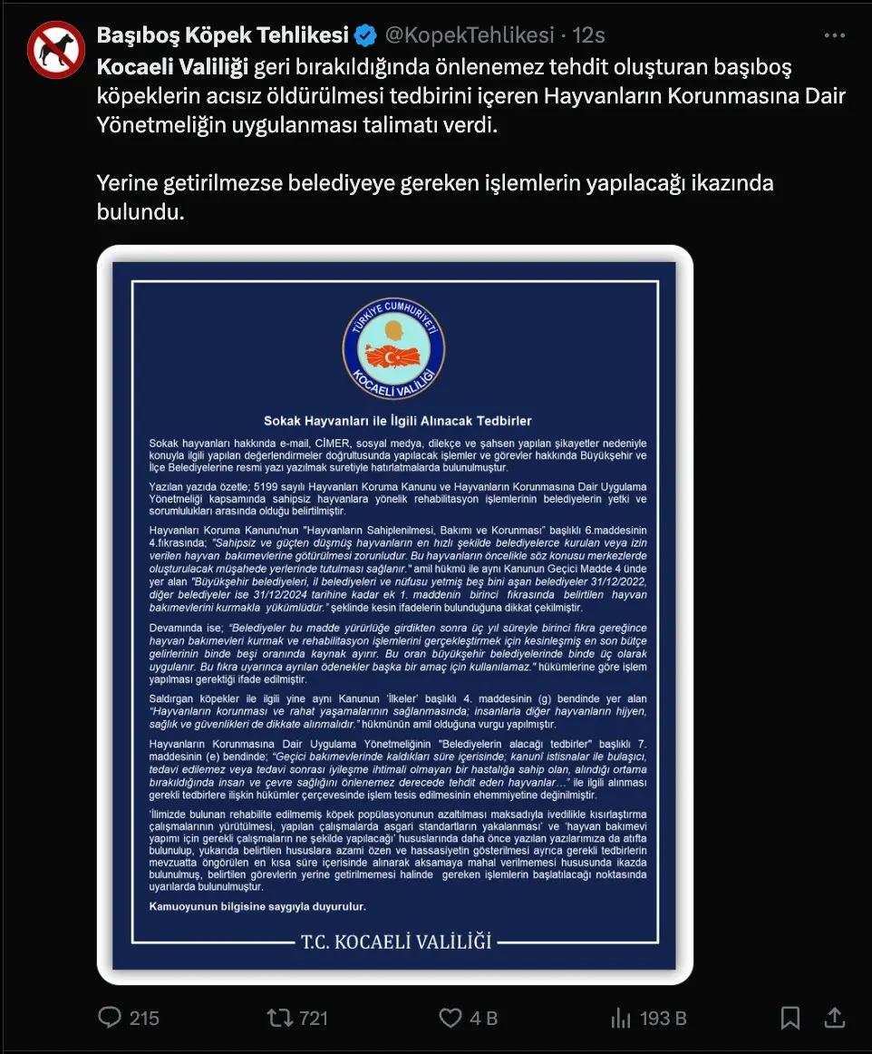 Kocaeli Valisi Seddar Yavuz sosyal medyanın gündeminde: Kocaeli’de köpekler uyutulacak mı? - Resim : 5