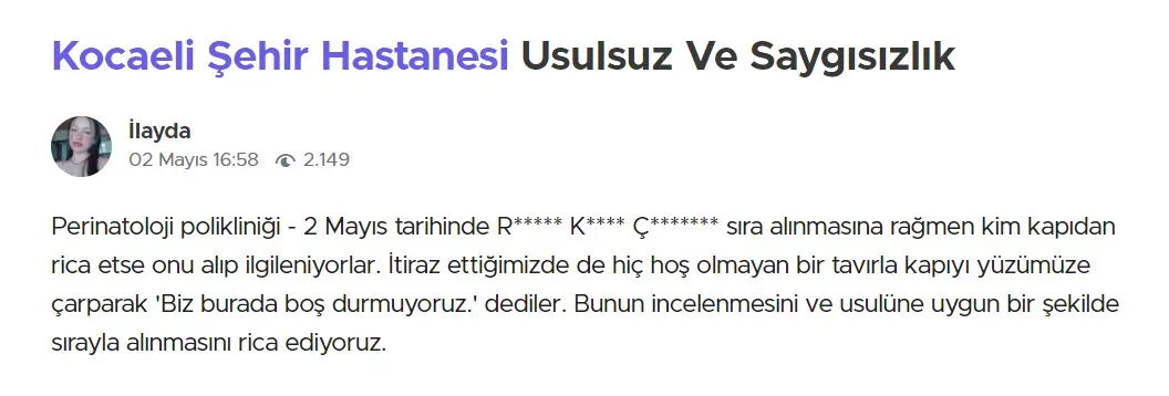 Kocaeli Şehir Hastanesi personeli halkı bıktırdı! Şikayetler bitmiyor - Resim : 1