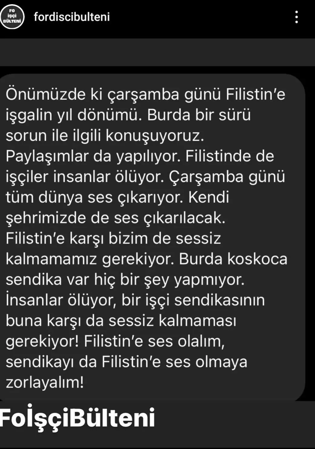 Ford Otosan işçileri İsrail’e karşı ayaklandı! Türk Metal’e önemli çağrı - Resim : 1