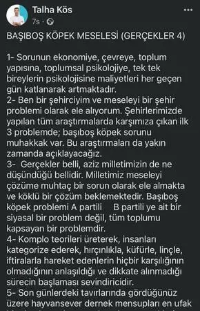 Talha Kös: Hayvansever dernekler denetlenmeli - Resim : 1