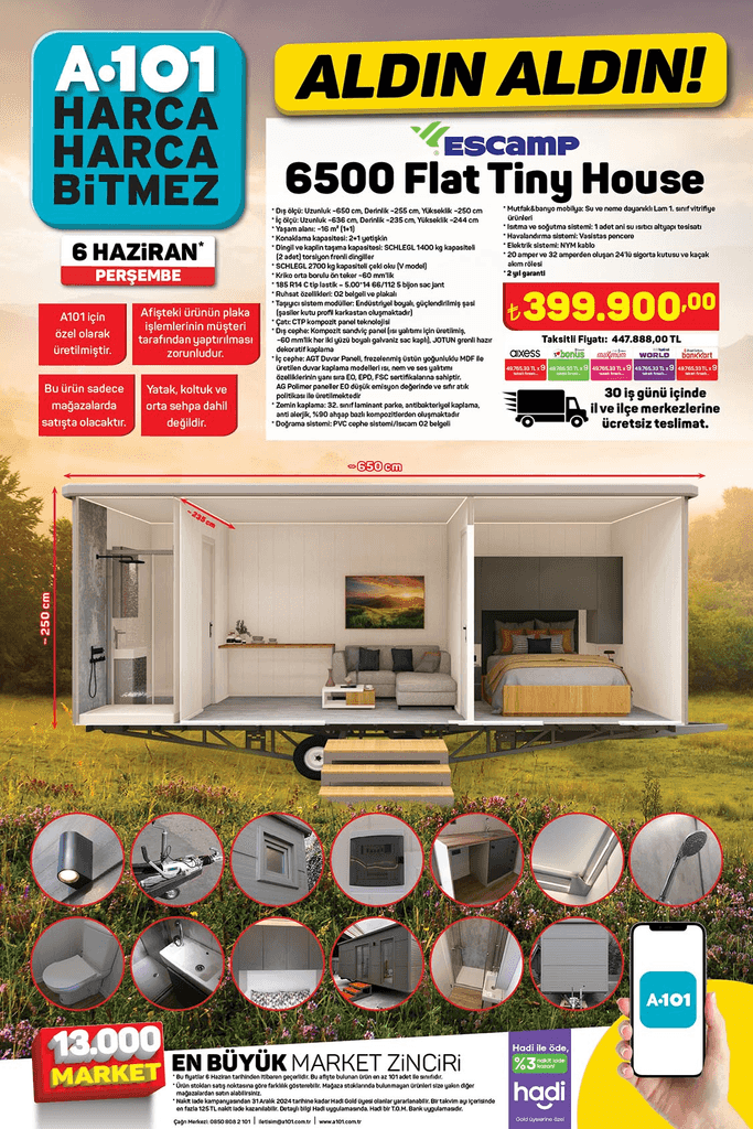 A101 6 HAZİRAN 2024 KATALOĞU YAYINLANDI: A101 Tiny House 399.900 TL Fiyatla Sizi Ev Sahibi Yapacak! 6 Haziran A101 Kataloğu Kano Seti Kaçmaz Fiyat - Resim : 1