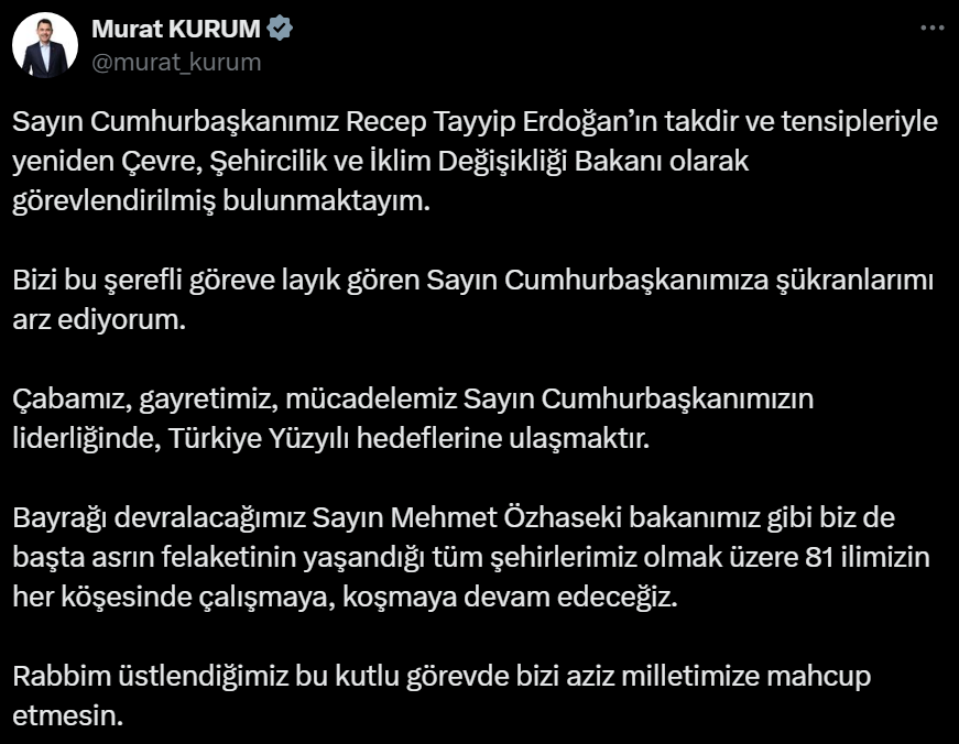 Murat Kurum Çevre Şehircilik ve İklim Bakanı Oldu! Murat Kurum kim? Murat Kurum nereli? Murat Kurum ne dedi? - Resim : 1