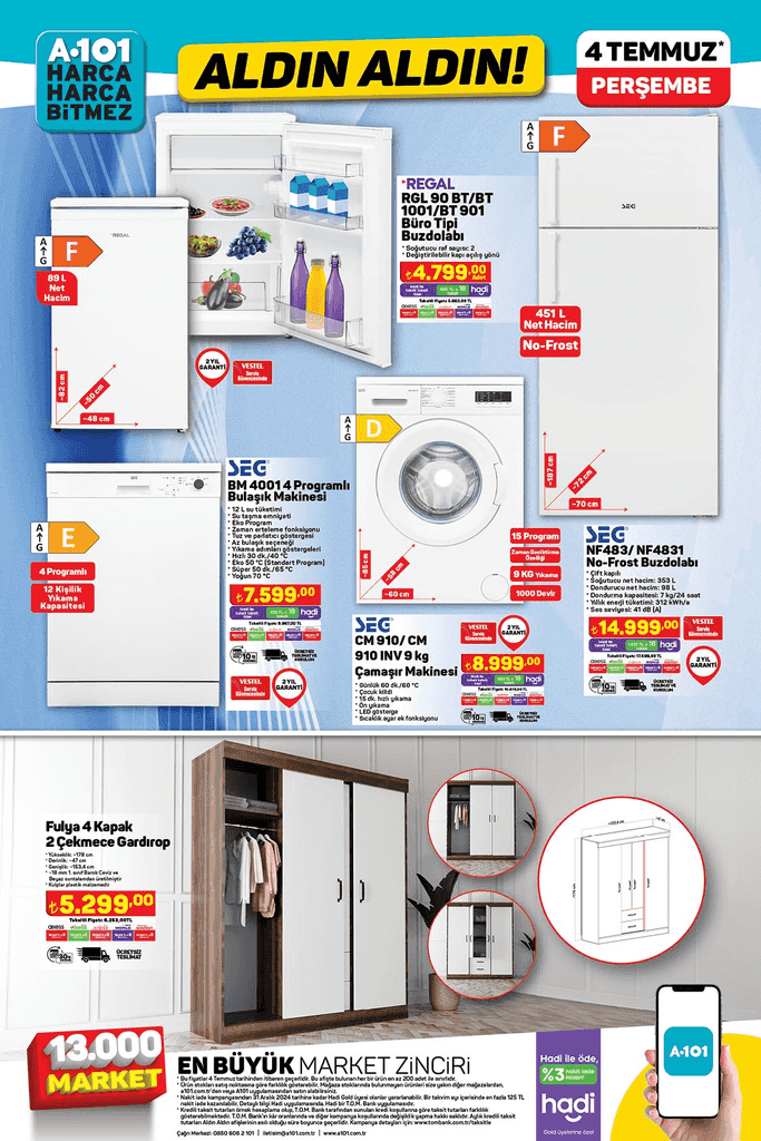 A101 AKTÜEL 4 TEMMUZ 2024 KATALOĞU PERŞEMBE SATIŞTA: A101 Bu Hafta Perşembe Aldın Aldın İndirimi Var! 4 Temmuz A101 Aktüel Şarjlı Su Pompası, Televizyon, Dikiş Makinesi Kaçmaz - Resim : 3