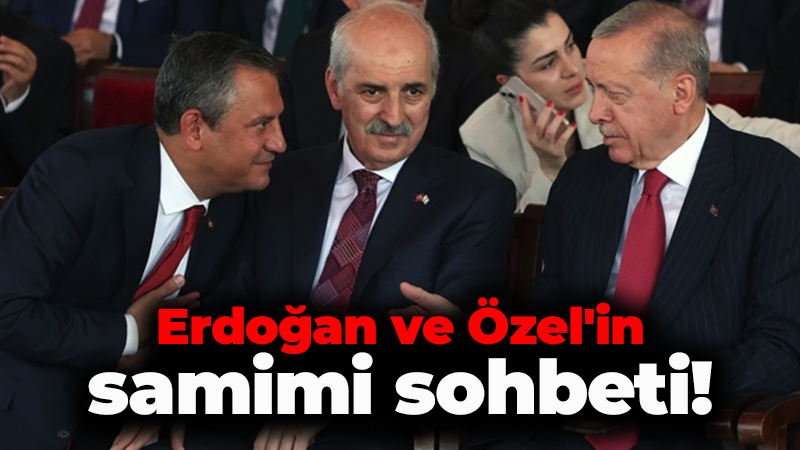 Erdoğan ve Özel’den samimi görüntüler! Kıbrıs’ta yakın temas