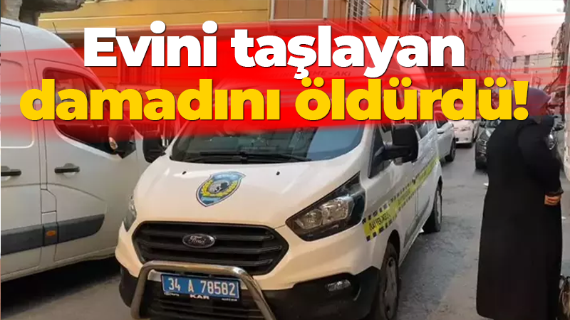 Evini taşlayan damadını öldürdü!