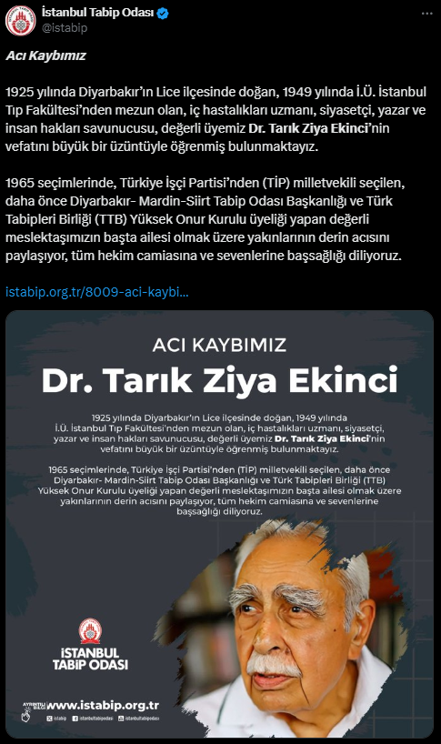 TİP'li Tarık Ziya Ekinci hayatını kaybetti...Tarık Ziya Ekinci kimdir? Tarık Ziya Ekinci nereli? Hayatı ve biyografisi... - Resim : 1