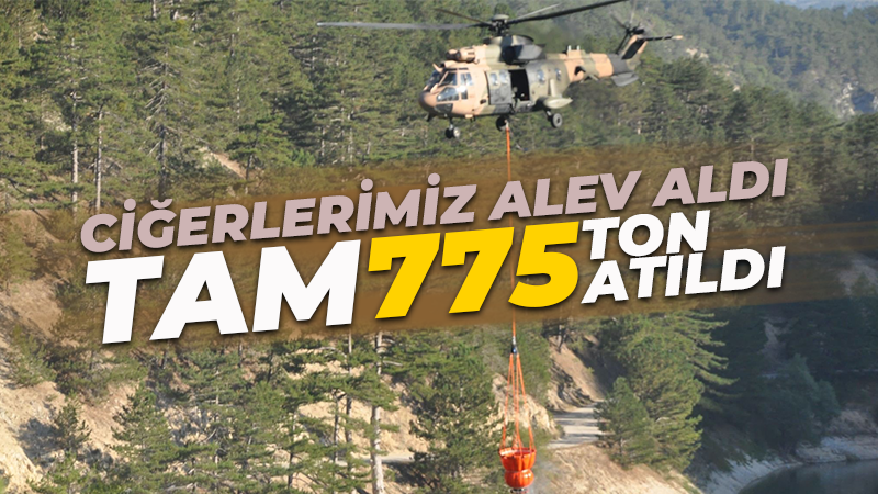 Yangına karşı seferberlik! Tam 775 ton atıldı