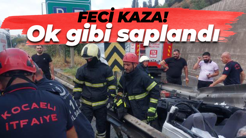 Kocaeli'de otomobil bariyerlere ok