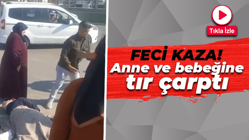 Bursa'da bebeğiyle birlikte kaldırım