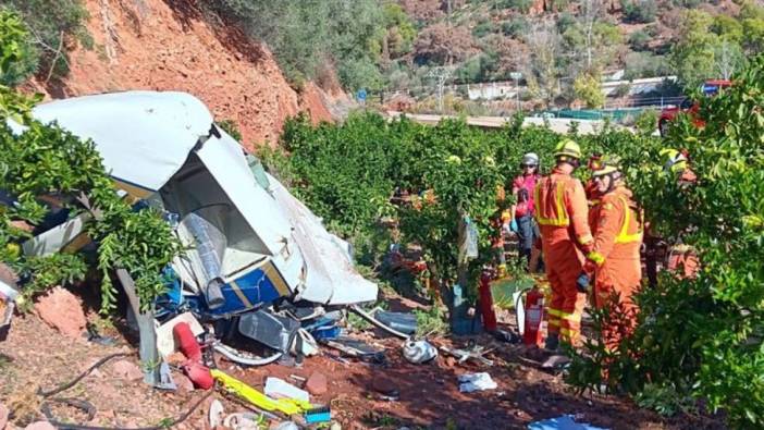 Helikopter yüksek gerilim hattına çarptı!