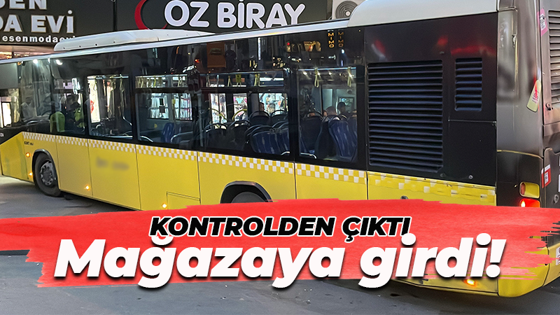 Kontrolden çıkan otobüs gelinlik mağazasına girdi!