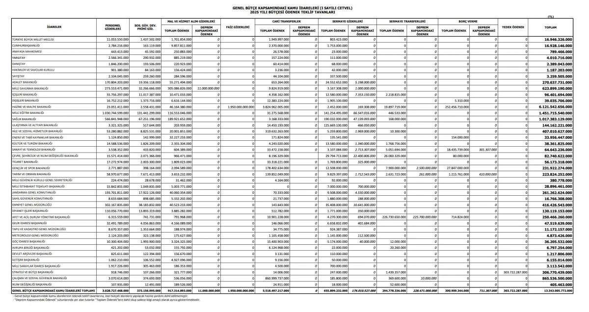 OVP bütçeleri açıklandı: Bakın en büyük pay kimin! - Resim : 1